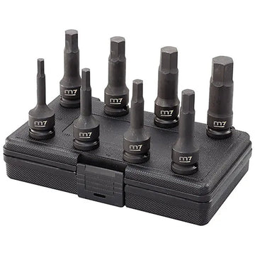 M7 8-piece impact hex socket set 1/2 inch drive with blow-mould case