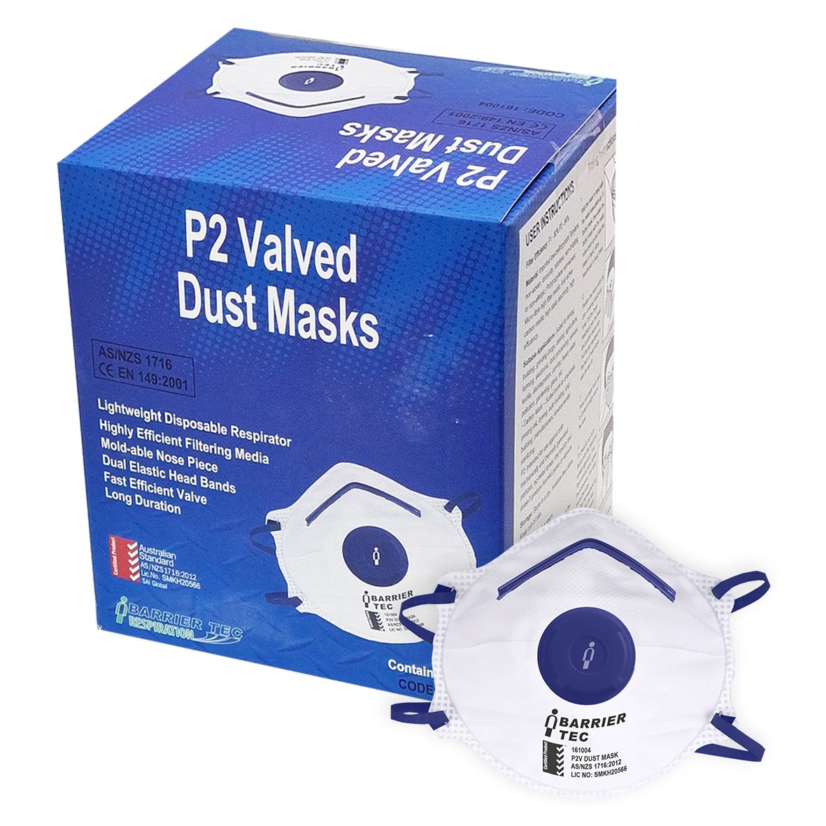 Clearance - Esko Dust Masks Conical, P2V, Box 10
