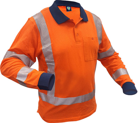 Clearance - Esko TTMC X-Back L/S 100% Cotton Mesh Polo -Size 7XL