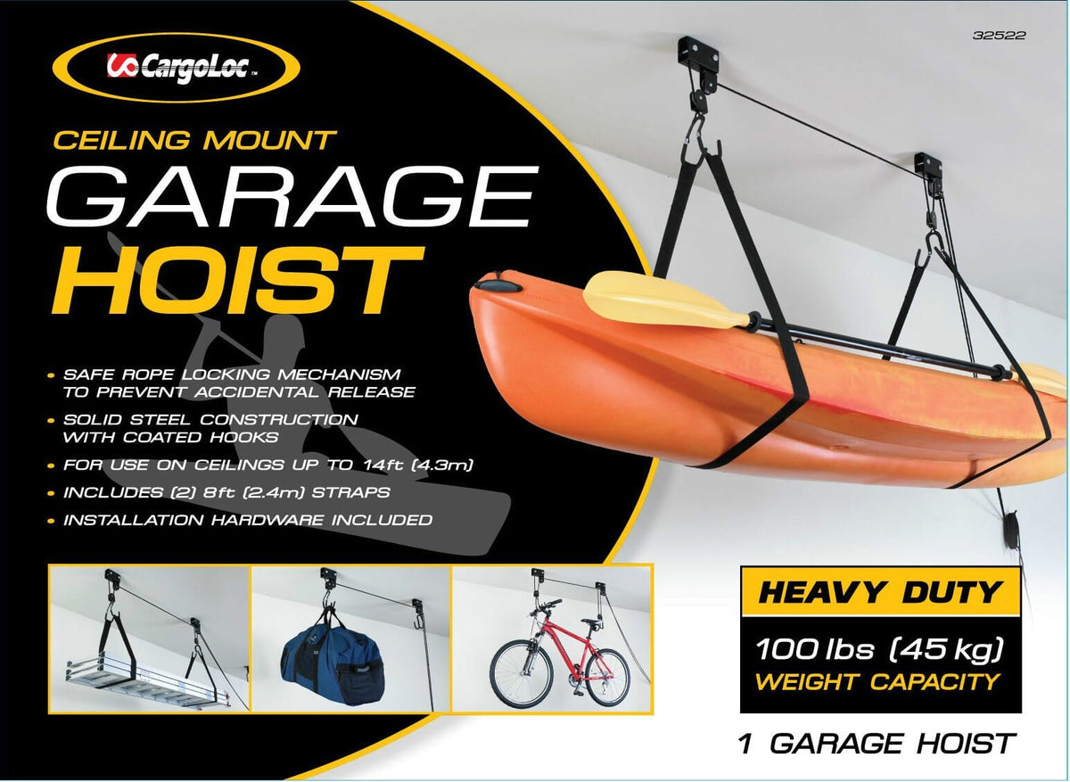 Cargoloc Garage Hoist-Ceiling Mount 45kg Capacity #32522 | Hobeca