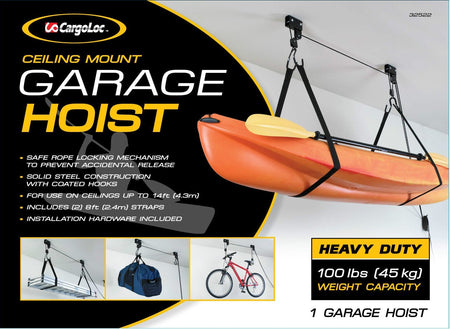 Cargoloc Garage Hoist-Ceiling Mount 45kg Capacity #32522 | Hobeca