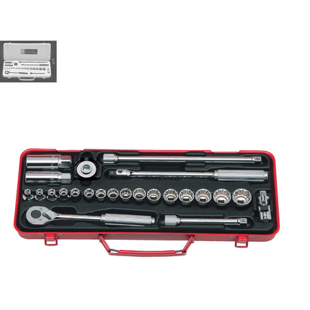 Koken 3275 Socket Set 6 & 12pt 24pc 3/8"Dr 6-22mm & 16-20.8mm Spark Plug Sockets | Hobeca