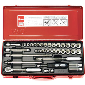 Koken 3279AM 3/8 inch drive socket set with 35 pieces in metal case
