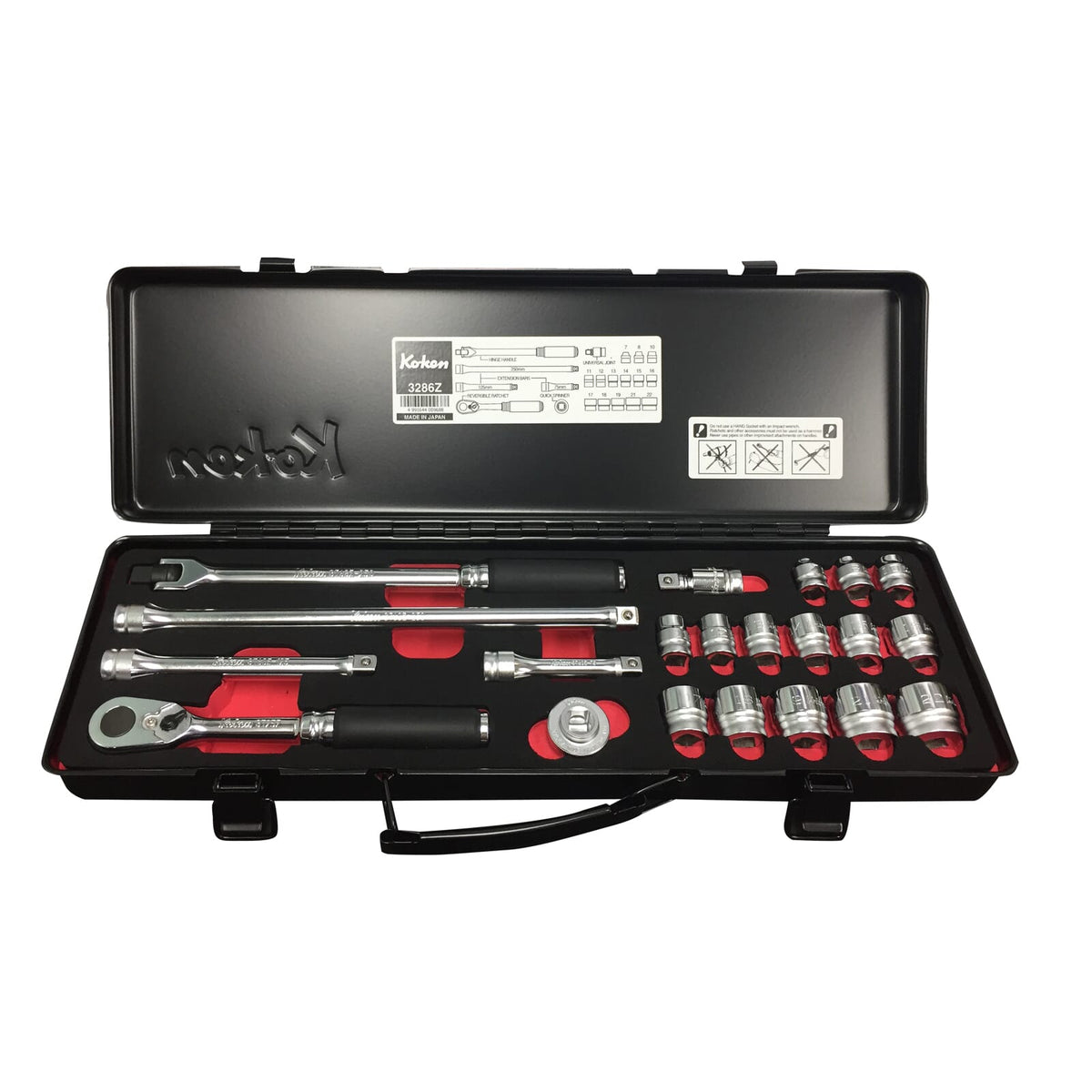 Koken 3/8" Dr 21pc Z Series Socket Set Metric 7 - 22mm (6 pt) | Hobeca
