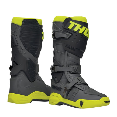 Motorcross Boots Thor Mx Radial Mens Grey Fluro Yellow Size 9 | Formula