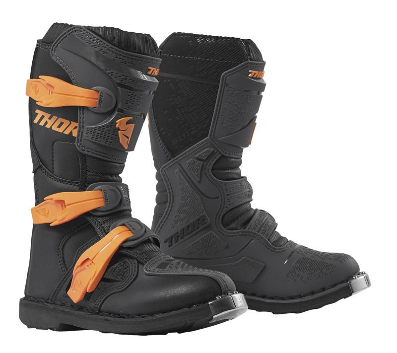 Motorcross Boots Thor Mx Blitz Xp Youth Charcoal/Orange Size - 3411-0512
