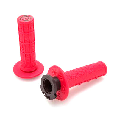 Defy Mx Lock On Grips 1/2 Waffle Soft Compound Includes 4 Stroke Throttle Cams Red | Formula