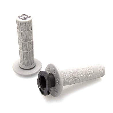 Defy Mx Lock On Grips 1/2 Waffle Soft Compound Includes 4 Stroke Throttle Cams Grey | Formula