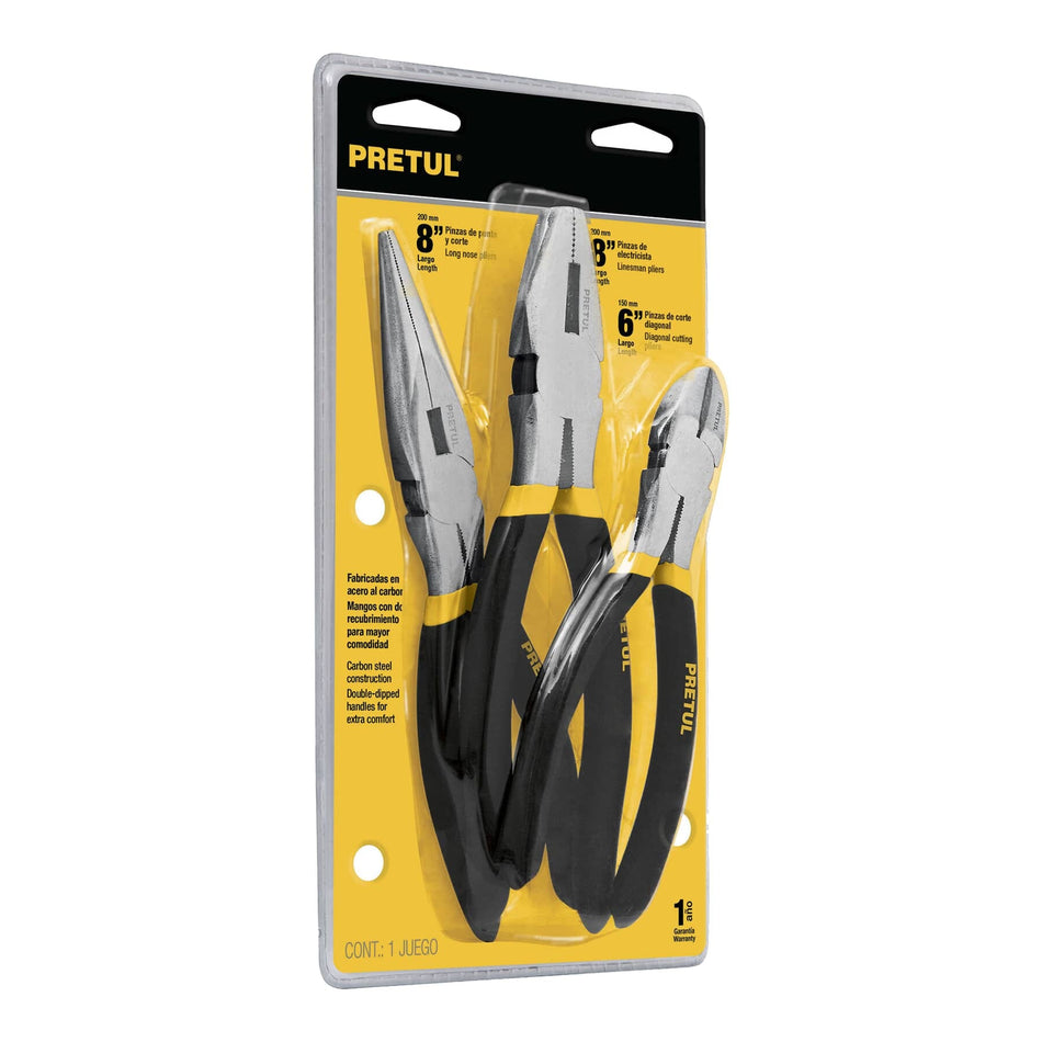 Pretul Plier Set Linesman-Long Nose-Wire  Cutting