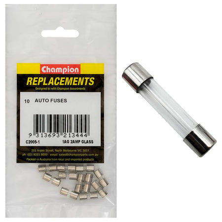Champion 1Ag 2Amp Glass Fuse -10pk | ISL