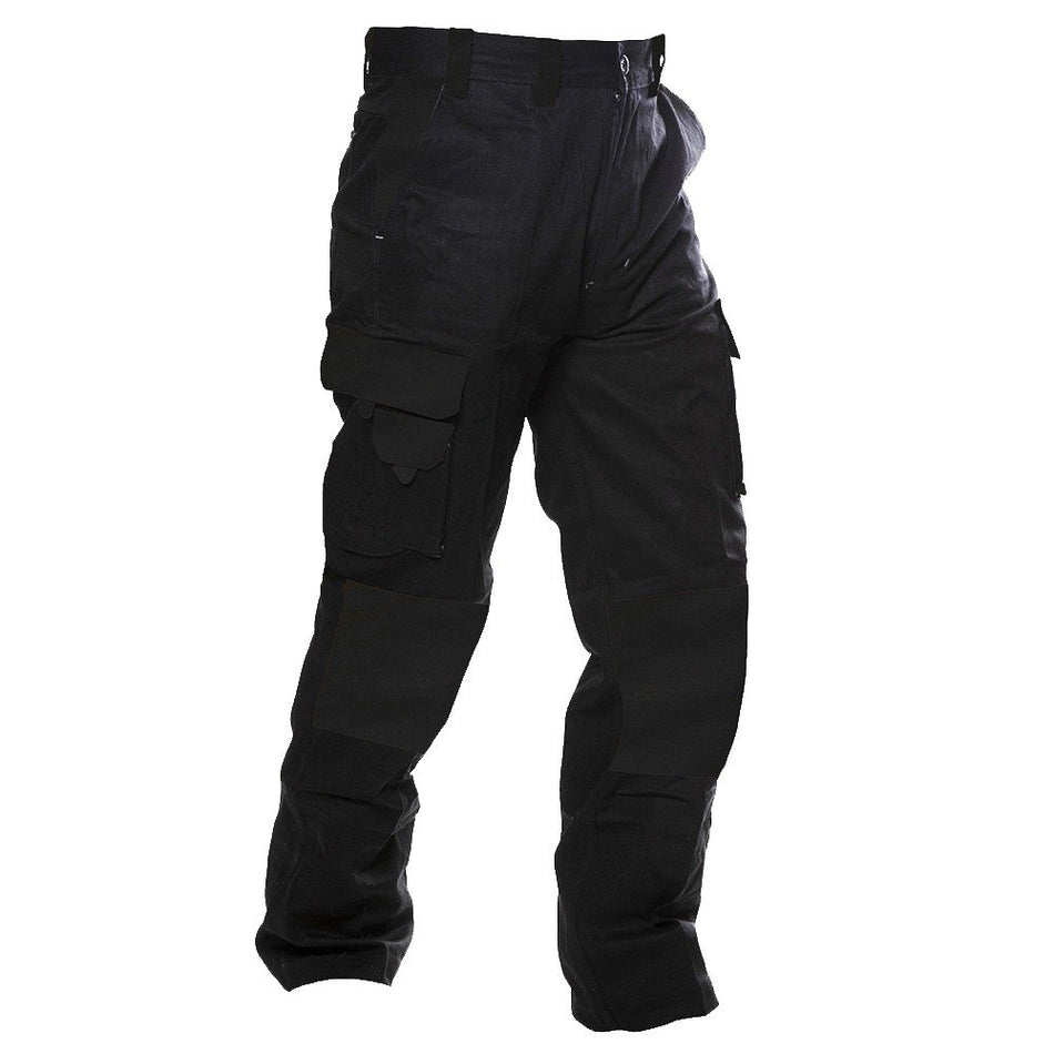 Esko Cargo Trousers, 220gsm Ripstop Cotton, Black -Size 87