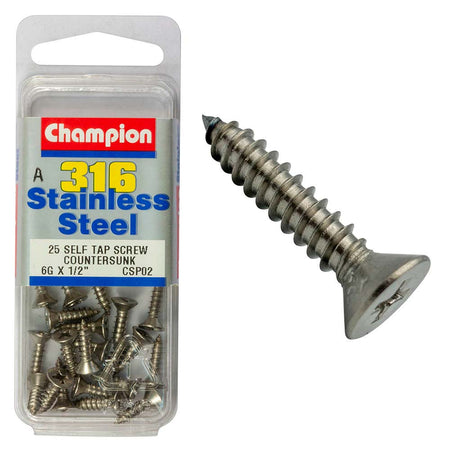 Champion 316/A4 S/Tap Set Screw - Csk 6G x 1/2in (A) | ISL