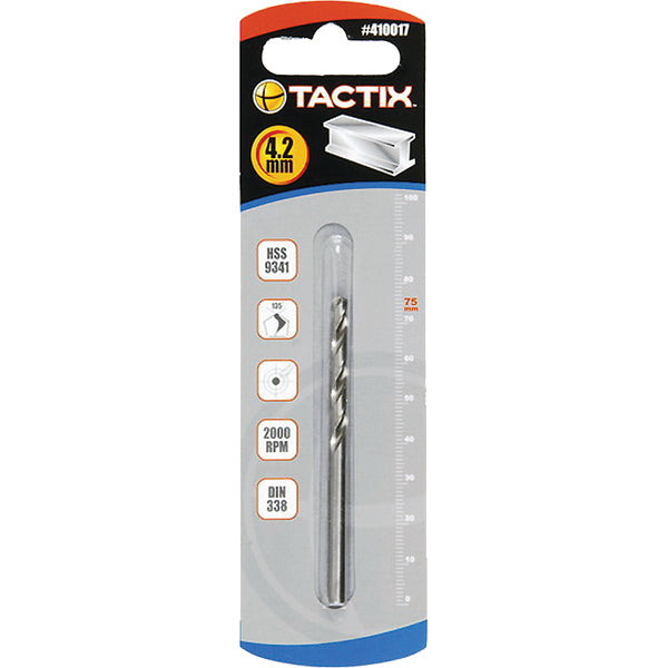 Tactix HSS twist drill bit 4.2mm DIN 338