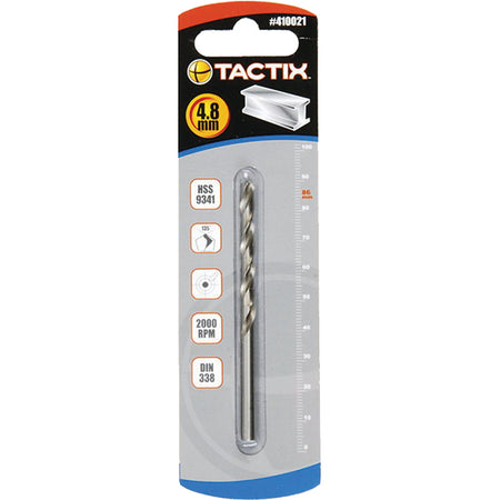Tactix HSS twist drill bit 4.8mm DIN 338