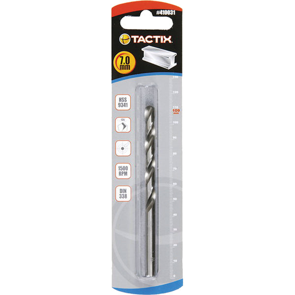 Tactix HSS twist drill bit 7mm DIN 338