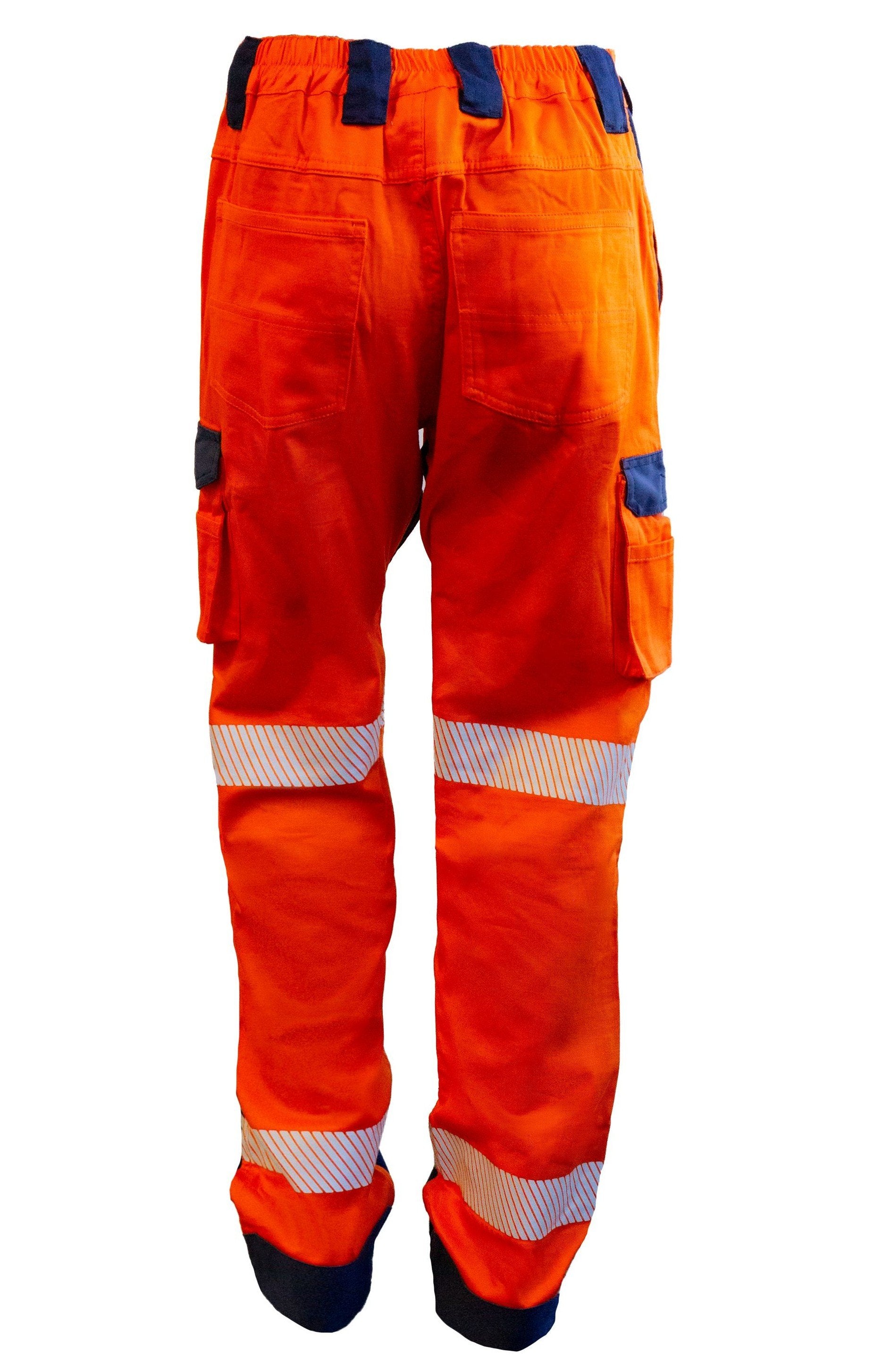 Esko 220gsm Light Cargo Trousers, RIPSTOP Orange/Navy-Size 117