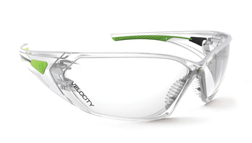 Esko VELOCITY clear lens safety specs, wrap-around design, AS/NZS1337.1 certified