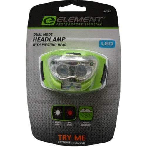 Element Headlamp LED Pivot Head with 3x AAA Batteries #44620