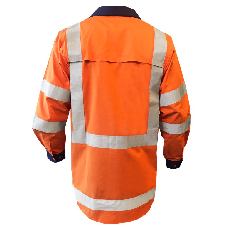 Clearance - Esko Hi-Vis D/N TTMC Shirt, H-back, Ripstop, LS, Orange/Navy-Size 2XL