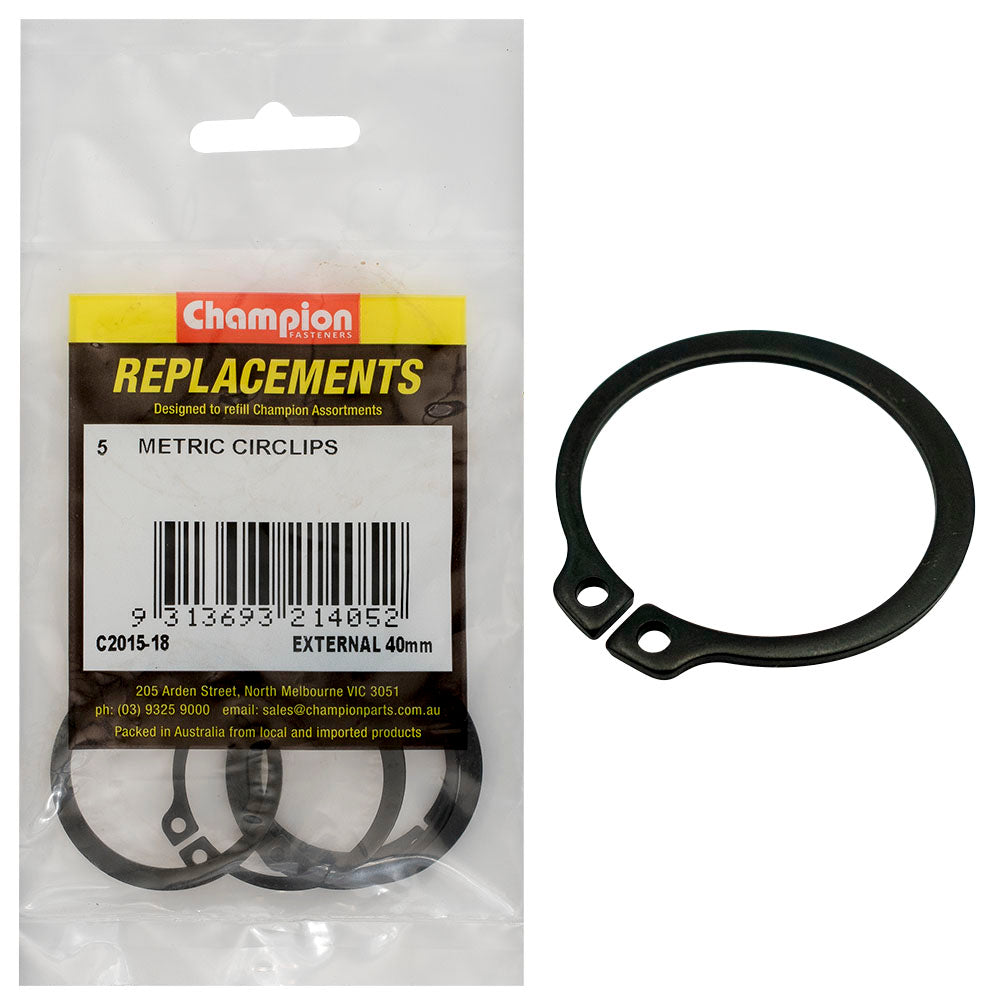 Champion 40mm External Circlip -5pk | ISL