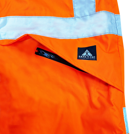 Clearance - Hi Vis Rain Jacket W/Hood PU Coated Orange-Size 6XL | Esko