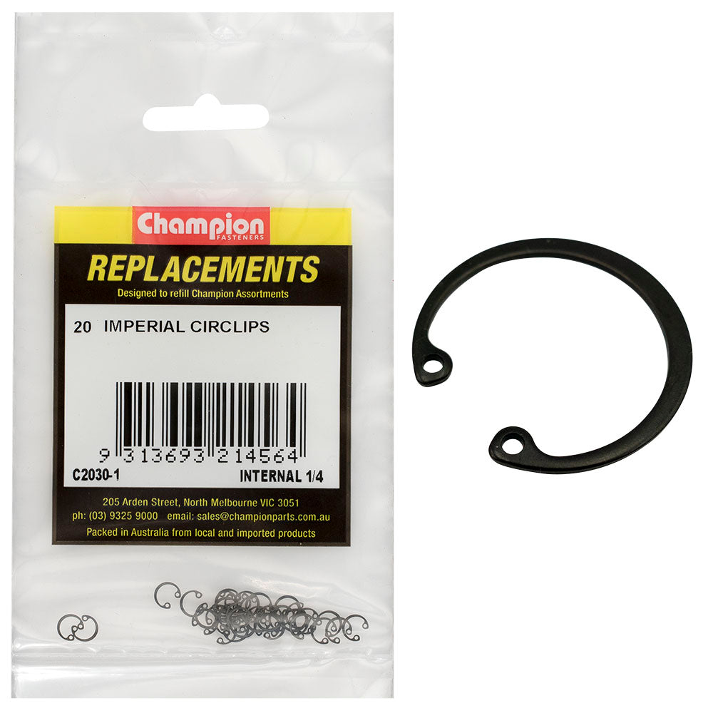 Champion 1/4in Imperial internal Circlip -20pk | ISL