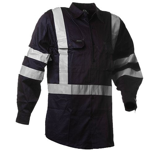 Clearance - Esko 170 gsm Cotton Shirt, Long Sleeve, Blue, With Tape-Size 6XL