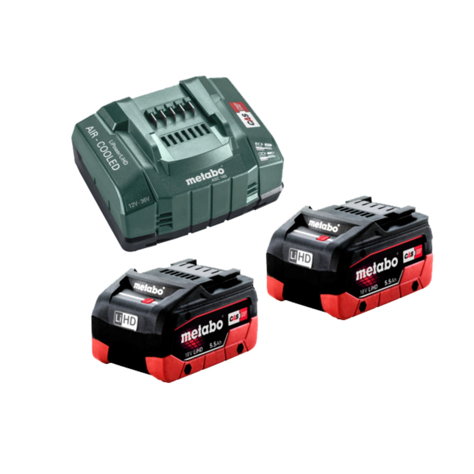 Metabo 18V 5.5Ah LiHD 2x Batteries & Charger Kit