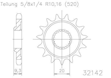 Sprocket Front Esjot Kawasaki Kx250f 06-20 14t | Formula