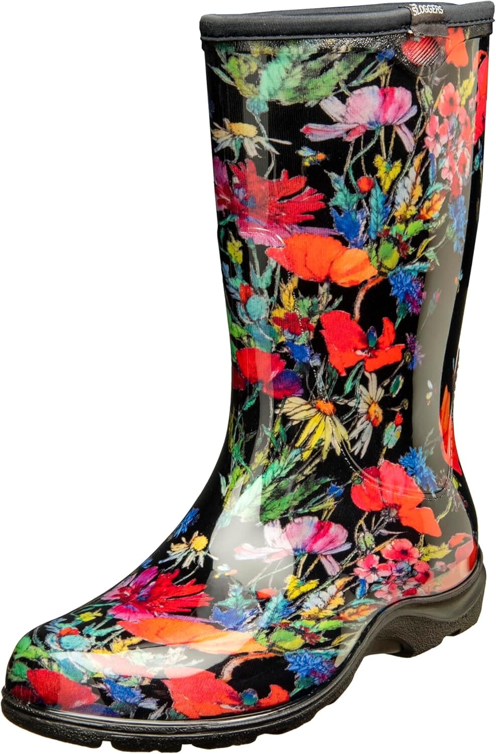 Sloggers Womens Rain Shoes In Fields Balck Size 9 | Hobeca