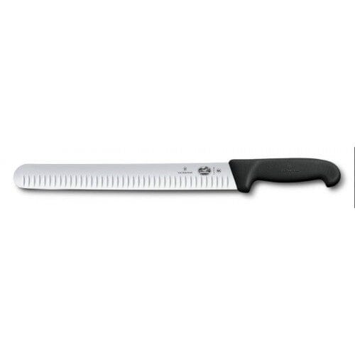 Victorinox Slicing Knife, 36cm Fluted Black Handle | Hobeca