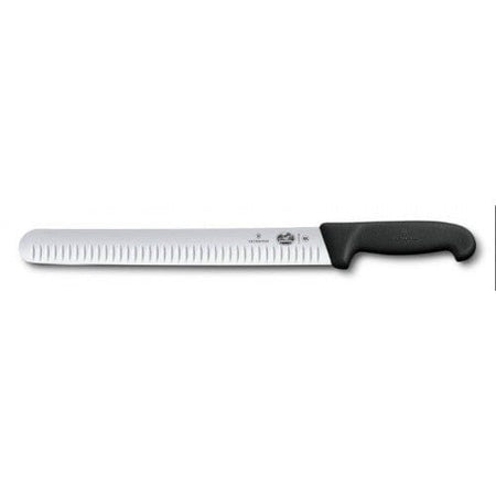 Victorinox Slicing Knife, 36cm Fluted Black Handle | Hobeca