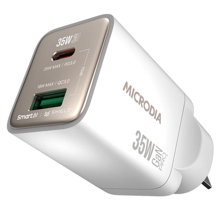 Microdia Smartcube Nano 35w Dual Port Gan Wall Charger - White | Formula