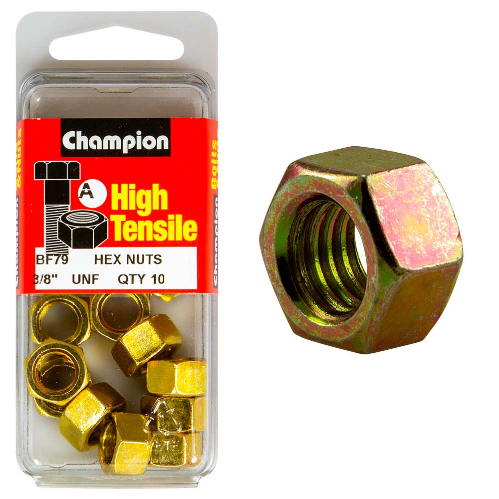 champion 3 8in unf hex nut a gr5