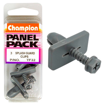 Champion black splash guard clip 26mm x 14mm, pack of three