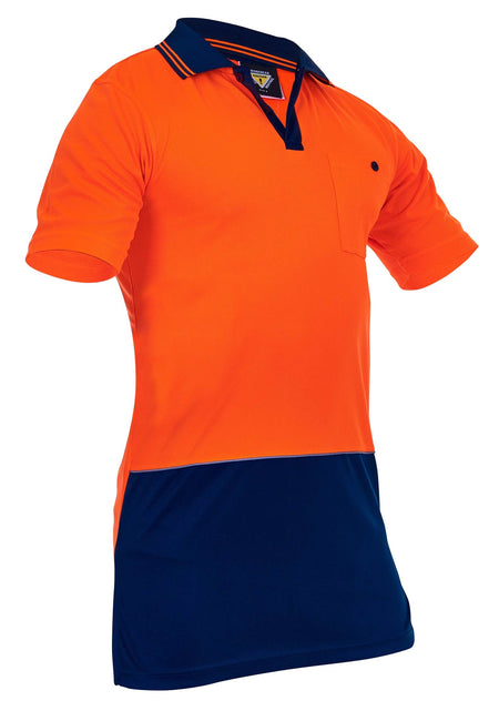 Esko D/O Microfibre Polo - Orange/Navy