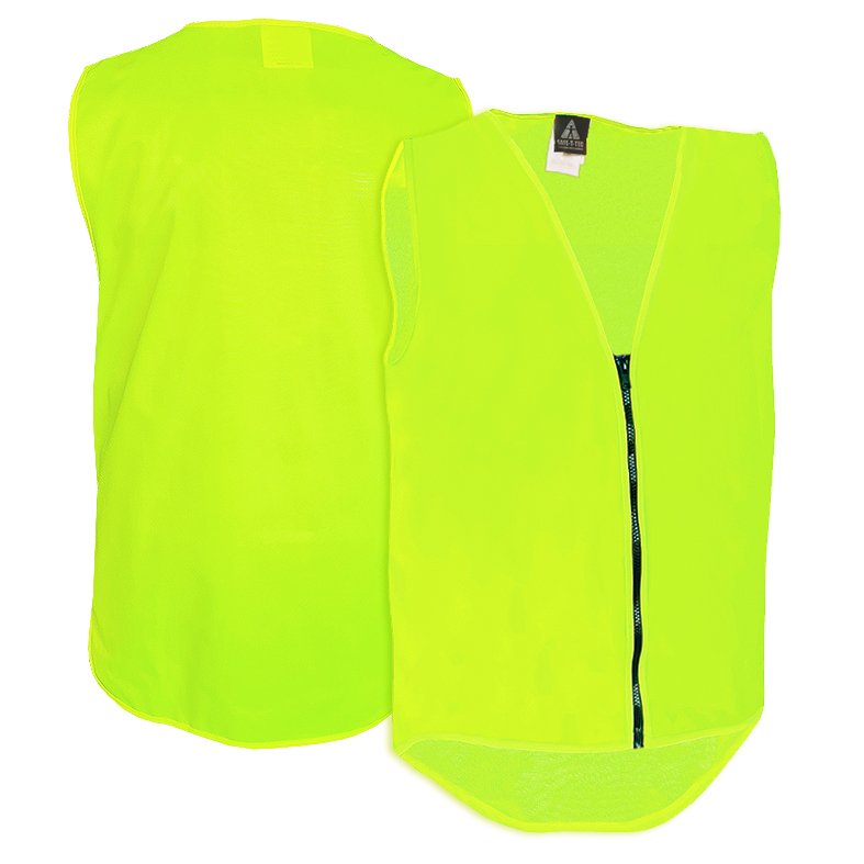 Clearance - Esko Hi Vis Vest, Zip. Day Only, Yellow, No Pkts-Size 2XL