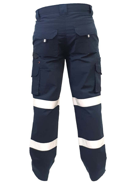 Esko Taped Polycotton Ripstop Cargos, Navy -Size 34"/87cm