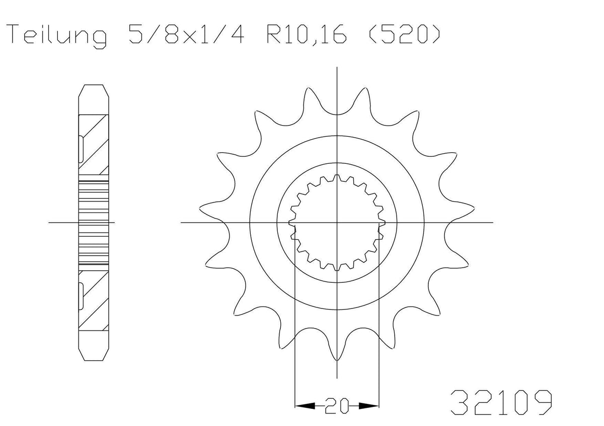 Sprocket Front Moto Master Ec250f Ec300f Ec450f Yamaha Yz125 Yz250f Yz250fx Wr250f Wr250r 13t | Formula