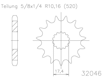 Sprocket Front Moto Master Made In Holland Gas Gas Ec125 03-18 Yamaha Yz125 87-04 Wr200 91-92 13t | Formula