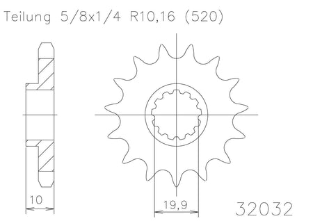Sprocket Front Moto Master Kawasaki Klx400 Suzuki Rmx250 Rm250 Dr200 Dr250 Dr350 Drz250 Drz400 13t | Formula