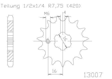 Sprocket Front Moto Master Kawasaki Kx60 83-03 Kx65 00-23 Kx80 81-00 Kx85 01-23 Kx100 87-23 13t | Formula