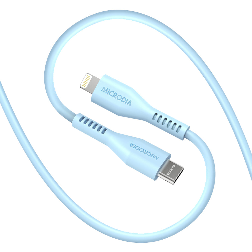 Microdia Fruitywire Liquid Silicon Pd60w 1.3m Usb-C To Lightning Cable - Bubble Blue | Formula