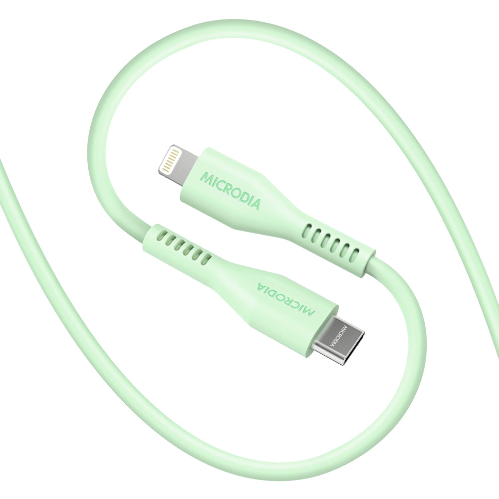 Microdia Fruitywire Liquid Silicon Pd60w 1.3m Usb-C To Lightning Cable - Mint | Formula