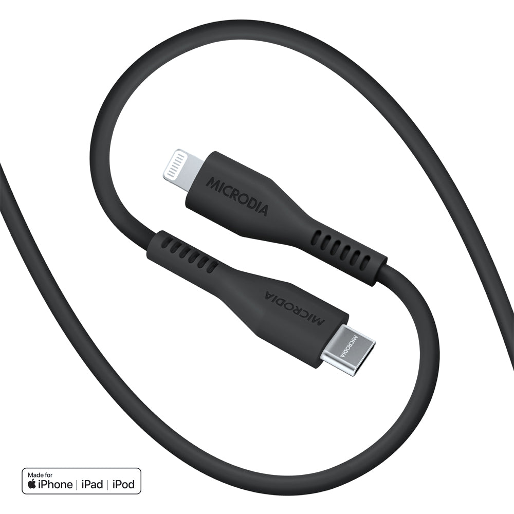 Microdia Fruitywire Liquid Silicon Pd60w 1.3m Usb-C To Lightning Cable - Charcoal | Formula