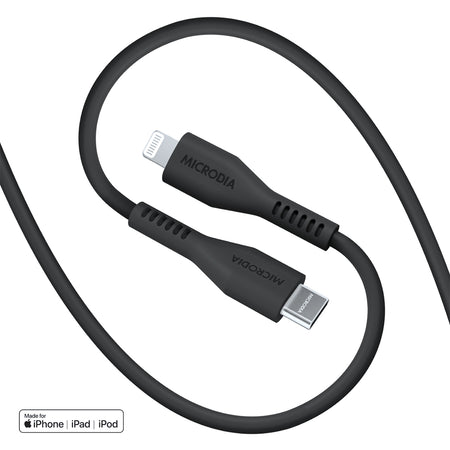 Microdia Fruitywire Liquid Silicon Pd60w 1.3m Usb-C To Lightning Cable - Charcoal | Formula