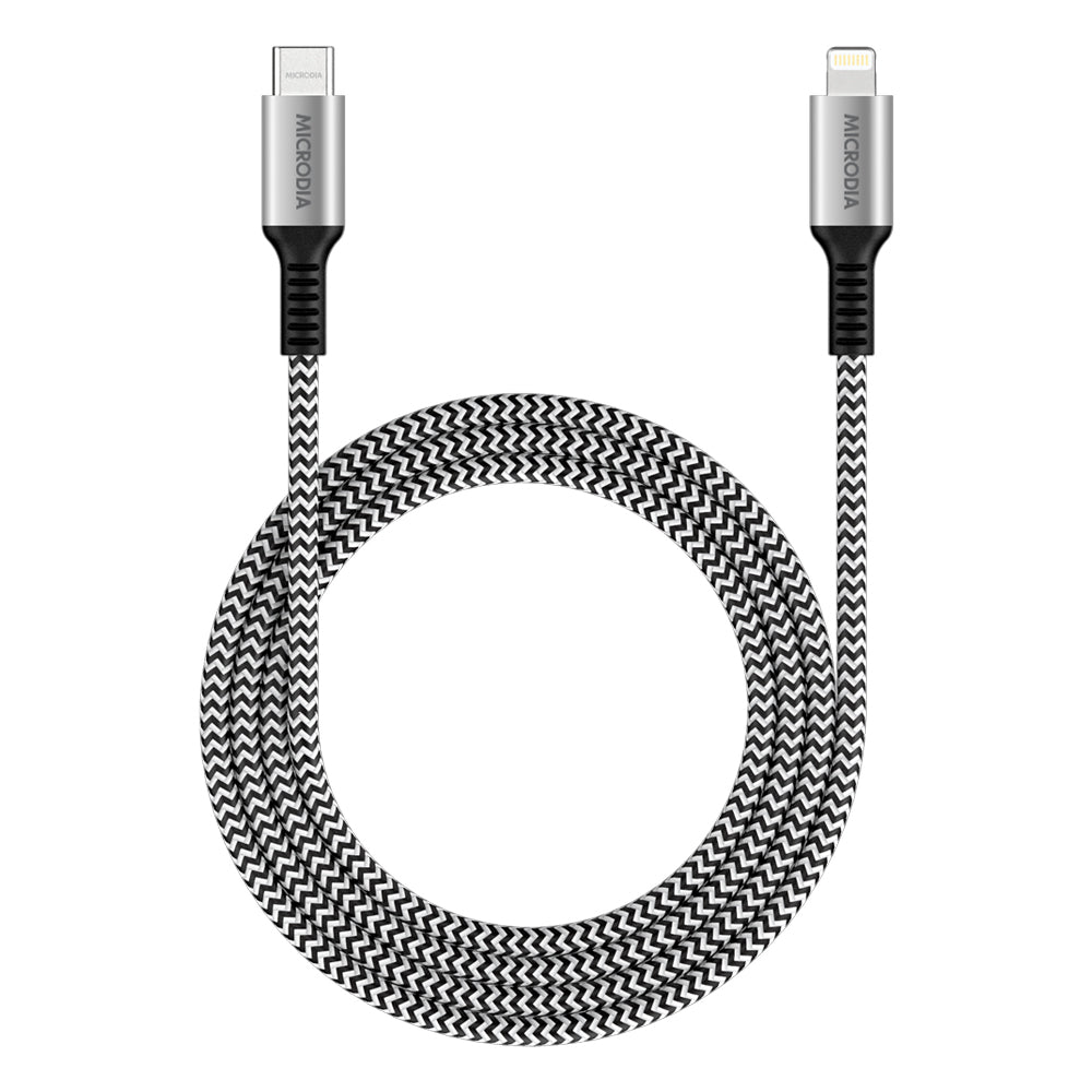 Microdia Execable Tweed Pd60w 1.3m Usb-C To Lightning Cable - Zebra | Formula