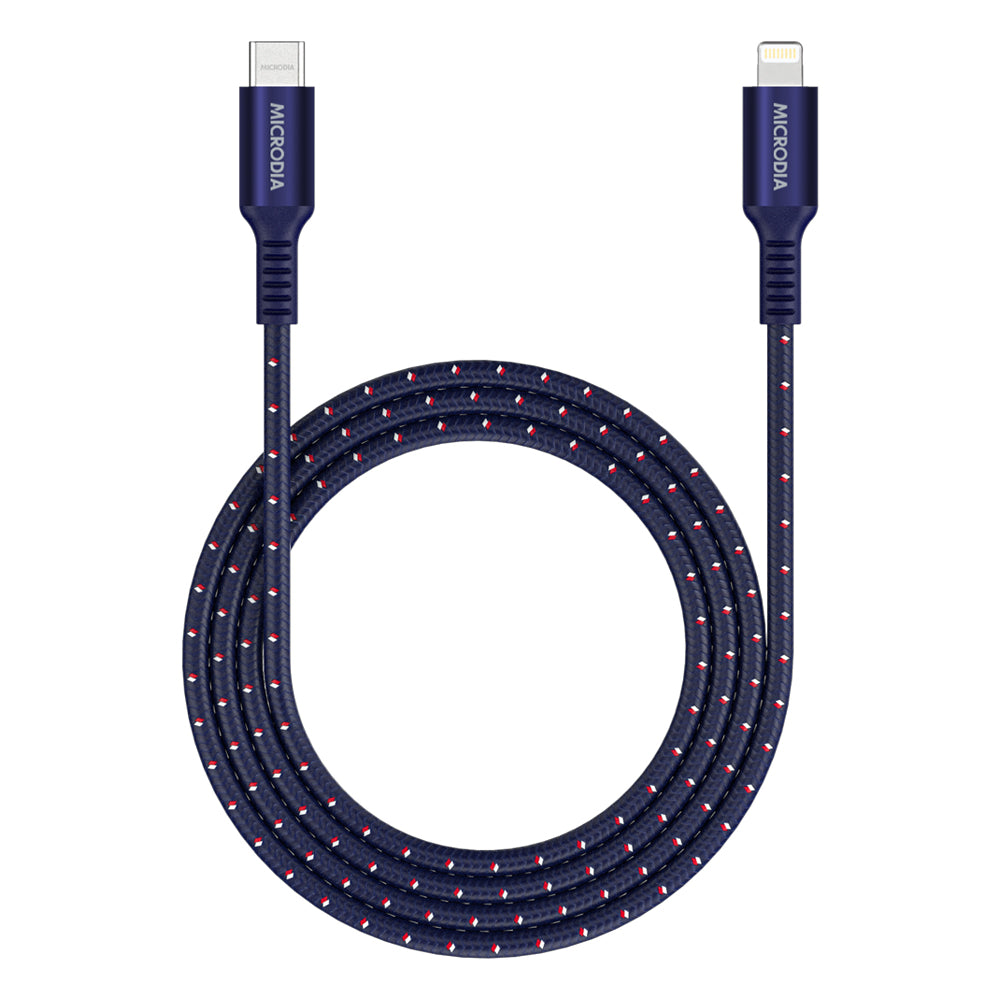 Microdia Execable Tweed Pd60w 1.3m Usb-C To Lightning Cable - Navy | Formula