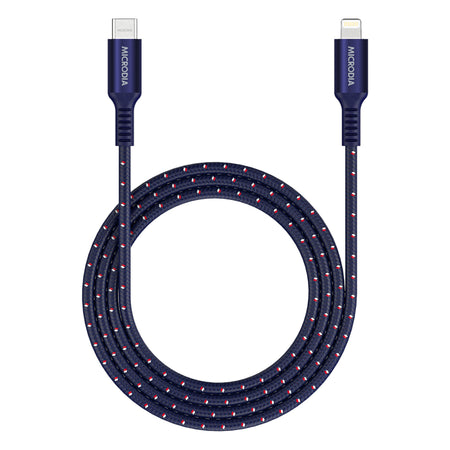 Microdia Execable Tweed Pd60w 1.3m Usb-C To Lightning Cable - Navy | Formula