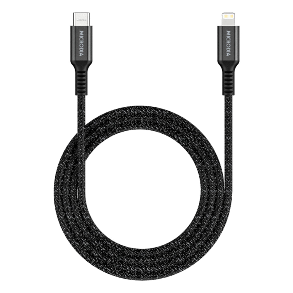 Microdia Execable Tweed Pd60w 1.3m Usb-C To Lightning Cable - Charcoal | Formula
